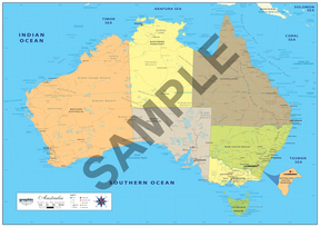 Map, Australia, Political, Poly, 2A0, 119x168cm